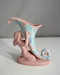Haeger Pottery Cornucopia And Lady Vase.