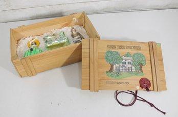 Kurt Adler Polonaise Gone With The Wind Ornament Set  Scarlett, Rhett, Tara  Wood Box