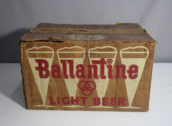 Vintage Ballantine Light Beer Cardboard Case With Bottles  24 Count