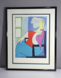 Pablo Picasso Estate Lithograph Femme Assise Prs Dune Fentre  Limited Edition (35.5H X 28.5W)