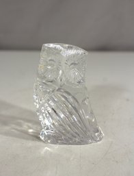 Waterford Crystal Owl Figurine  3.5 Tall, Signed, Elegant Cut Glass Sculpture