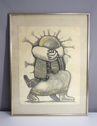 Signed 'Japanese Folkdance' Print By S. Izumi - 29'H X 22'W