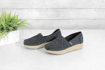#17-BOBS By Skechers Black Espadrille Flats  Womens Size 6  Memory Foam Slip-Ons