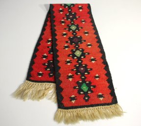 Vintage Handwoven Geometric Table Runner  42.5' X 8'
