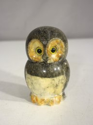 Vintage 4' Hand-Carved Stone Owl Figurine  Natural Marble Onyx