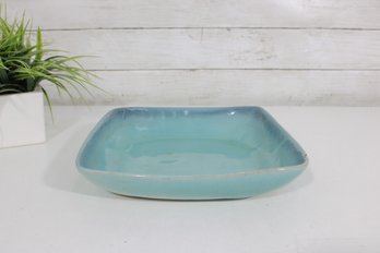 Vintage Glidden Pottery Speckled Blue Serving Dish  10' Square Mid-Century Modern By Parker Glidden