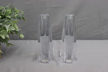 Pair Of  Lenox Ovations Crystal Candle Holders