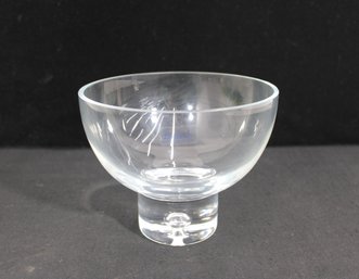 Block Karlstadt Crystal Bowl W/ Bubble Base  Modern Clear Art Glass 5' X 6'