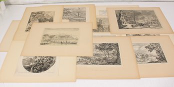 Antique European Landscape & Architectural Engraving Collection  Scenic Prints Lot