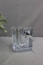 Vintage French Signed Heavy Crystal Ice Cube Bucket
