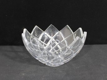 Vintage Mikasa Crescendo Crystal Bowl  Lotus Flower / Lily Shape 8.5' Round