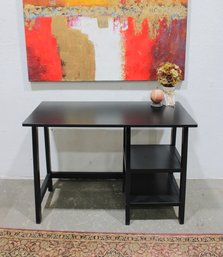 Modern Black Writing Desk With Open Shelves  43' Wide