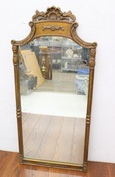 Crested Fly-speckled Bronzish Decorated Rectangular Wall Mirror