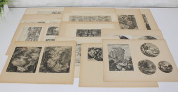 Antique European Landscape & Decorative Engraving Collection  Multi-Image Plate Print Lot