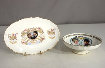 Set Of 2 Royal Commemorative Plates  Prince Andrew & Sarah Ferguson (1986) & Princess Anne & Mark Phillips (1