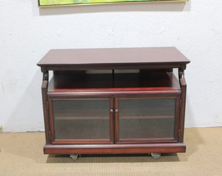 Bombay Company TV Stand / Media Cabinet  Wood Entertainment Console W/ Mesh