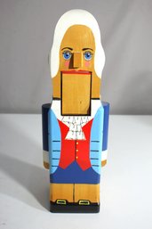 Vintage Hand-Carved Wooden Nutcracker In Colonial Style (Dated 1977) By 'DHY Head'