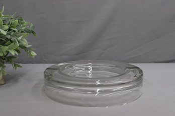 Oversized Art Deco Clear Glass  Ashtray