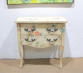 Pulaski Hand-Painted Accent Chest  Floral & Bird Motif Curved Front Cabinet-36.5' High X 34' Wide X 16' Deep
