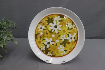 Mikasa Duplex -Ben Seibel Round Tray Platter-flowers/yellow