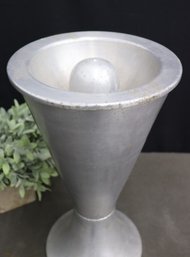 MCM Vintage Brushed Aluminum Standing Ashtray