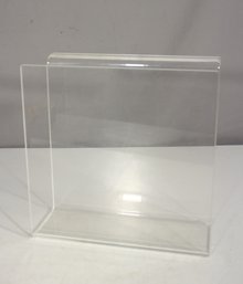 Vintage Lucite File Stand  Sleek Minimalist Design  10H X 9.5W X 3.5D