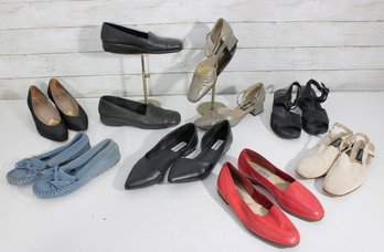 #32-Womens Shoe Lot  Group Lot Of 8 Pairs  Sizes 6.5, 7.5, 8, 8.5  Flats, Heels & Sandals