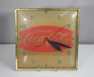 Vintage Coca-Cola Light-Up Wall Clock  13' X 13' Electric Advertising Clock, Works!