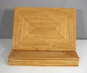 Set Of 8 Woven Rattan Placemats - 14' X 19.5'