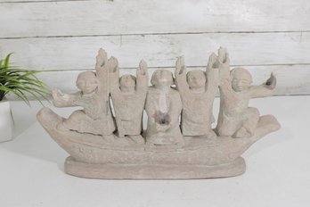 Austin Productions Maccabee Menorah Sculpture  Ellen Lord  Israel Stone Resin  15' Wide