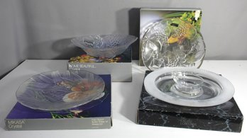 Collection Of Elegant Crystal Bowls And Platters - Mikasa, Home Beautiful, And More