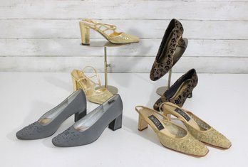 #33-Womens Dress Shoe Lot  Group Lot Of 4 Pairs  Sizes 6M, 6.5, 7M  Heels & Pumps