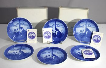 Set Of 6 Royal Copenhagen Christmas Plates  7' Round