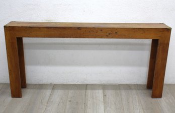 Rustic Modern Console Table With Brass Corner Accents  29H X 60W X 9D