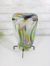 1980s Jaramillo Brothers Sky Dreamer Cast Art Glass Mask  Mexico, Gabriel & Rodolfo Lio Jaramillo