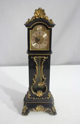 13' Vintage Grandfather Mantel Clock  Black & Gold (Untested)