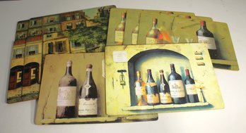Set Of Vintage Cork-Backed Wine & Bistro Theme Placemats