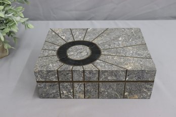 2 Pair Of Maitland Smith Tesselated Stone Triangle Boxes