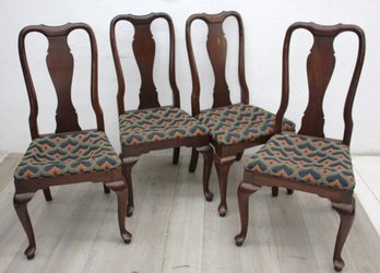 Set Of 4 Queen Anne-Style Dining Chairs  Reupholstery Project