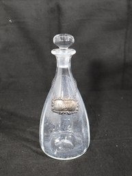 Vintage Clear Glass Liquor Decanter With Stopper - Elegant Teardrop