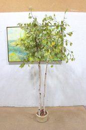 Tall Artificial Ficus Tree  Realistic Faux Indoor Floor Plant  75' High