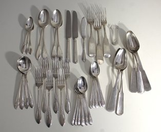 Mixed Lot Of Vintage Silverware  Assorted Forks, Knives, And Spoons