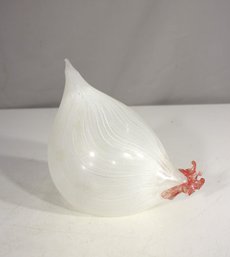 Vintage Rene Burri Mundgeblasen Blown Glass Onion Sculpture