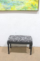 Upholstered Accent Bench / Vanity Stool  Black Wood Base  18'H X 27'W