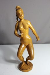 Exquisite Hand-Carved Wooden Female Figurine - 20th Century Sculpture