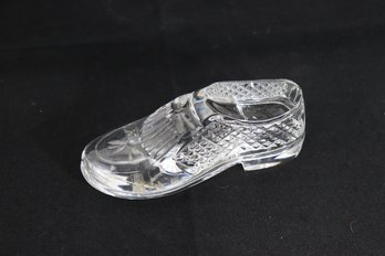 Waterford Crystal Shoe Figurine  Cut Glass Dress Shoe  5.5' Long