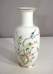 Kuei-Fei Ping Vase  12 Porcelain  Starlings Amidst Plum Blossoms By Chi-Kuo Chen