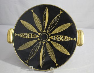 Vintage Fred Press Fish Tray Gold MCM Mid Century