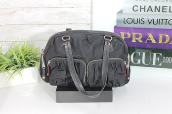 MZ Wallace Black Nylon Shoulder Bag W/ Multiple Zip Pockets & Dust Bag  Lightweight Designer Handbag