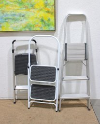 Set Of 3 Folding Step Stools / Step Ladders  Lightweight Household Helpers
